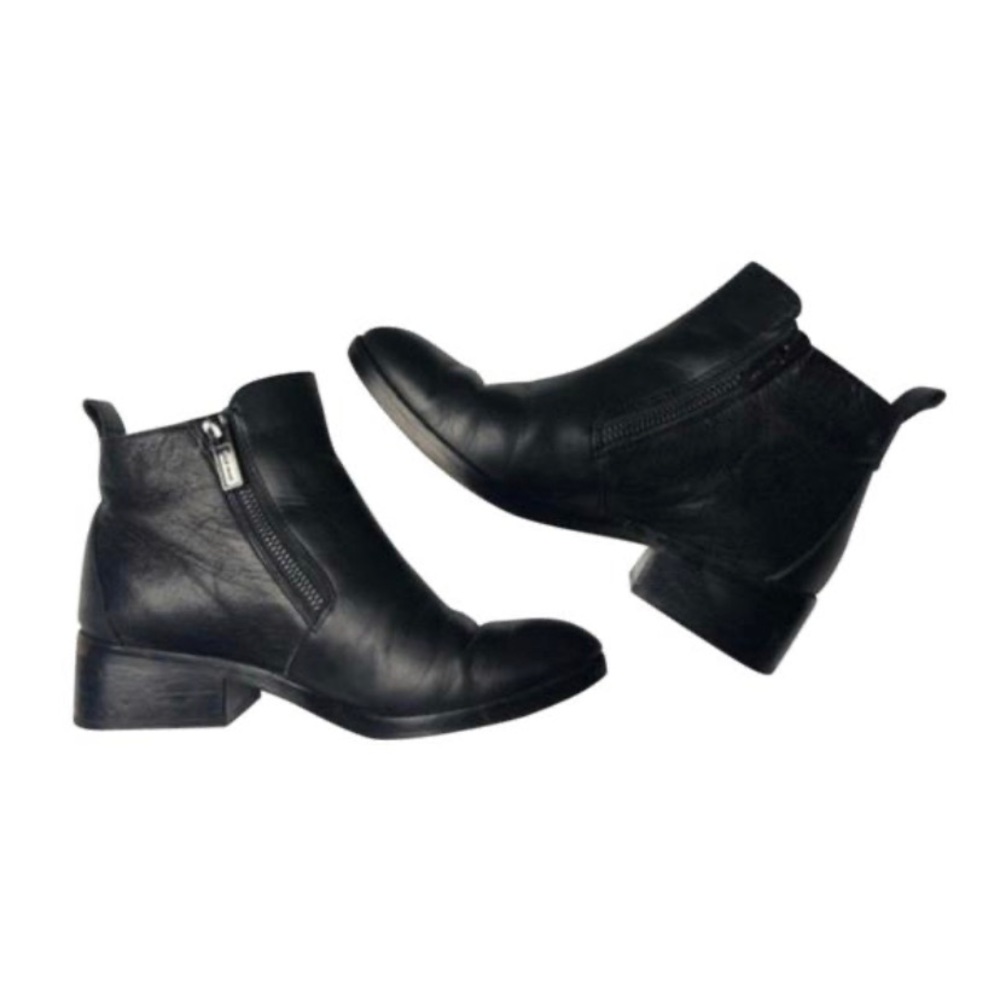 Cole Haan Black Oak Dual Zipper Ankle Boots